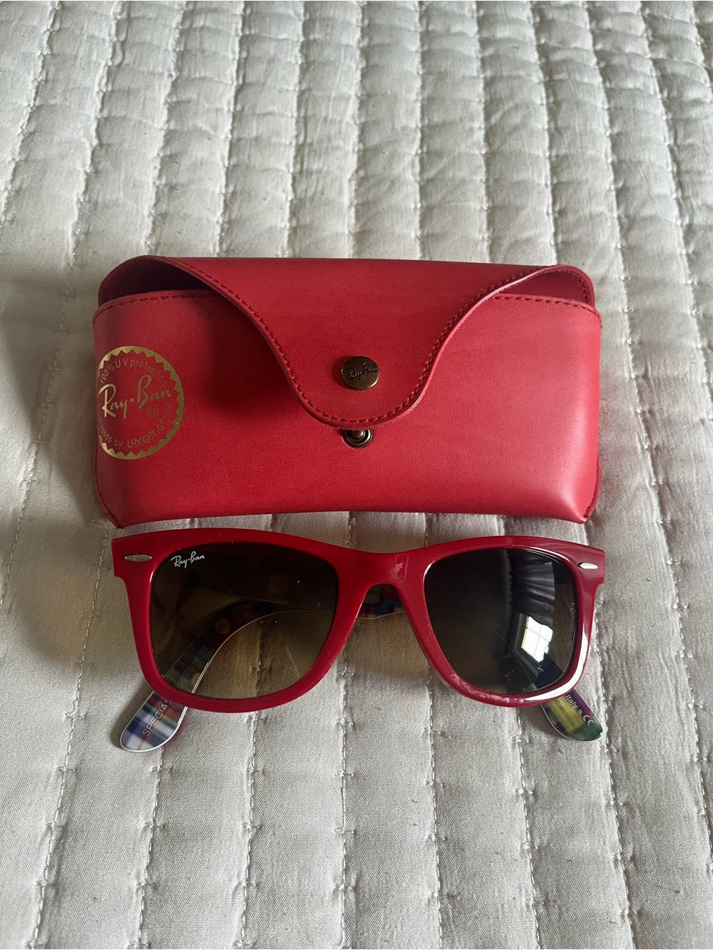 Ray-Ban Special Series Red Wayfarer Sunglasses with Matching Red Case